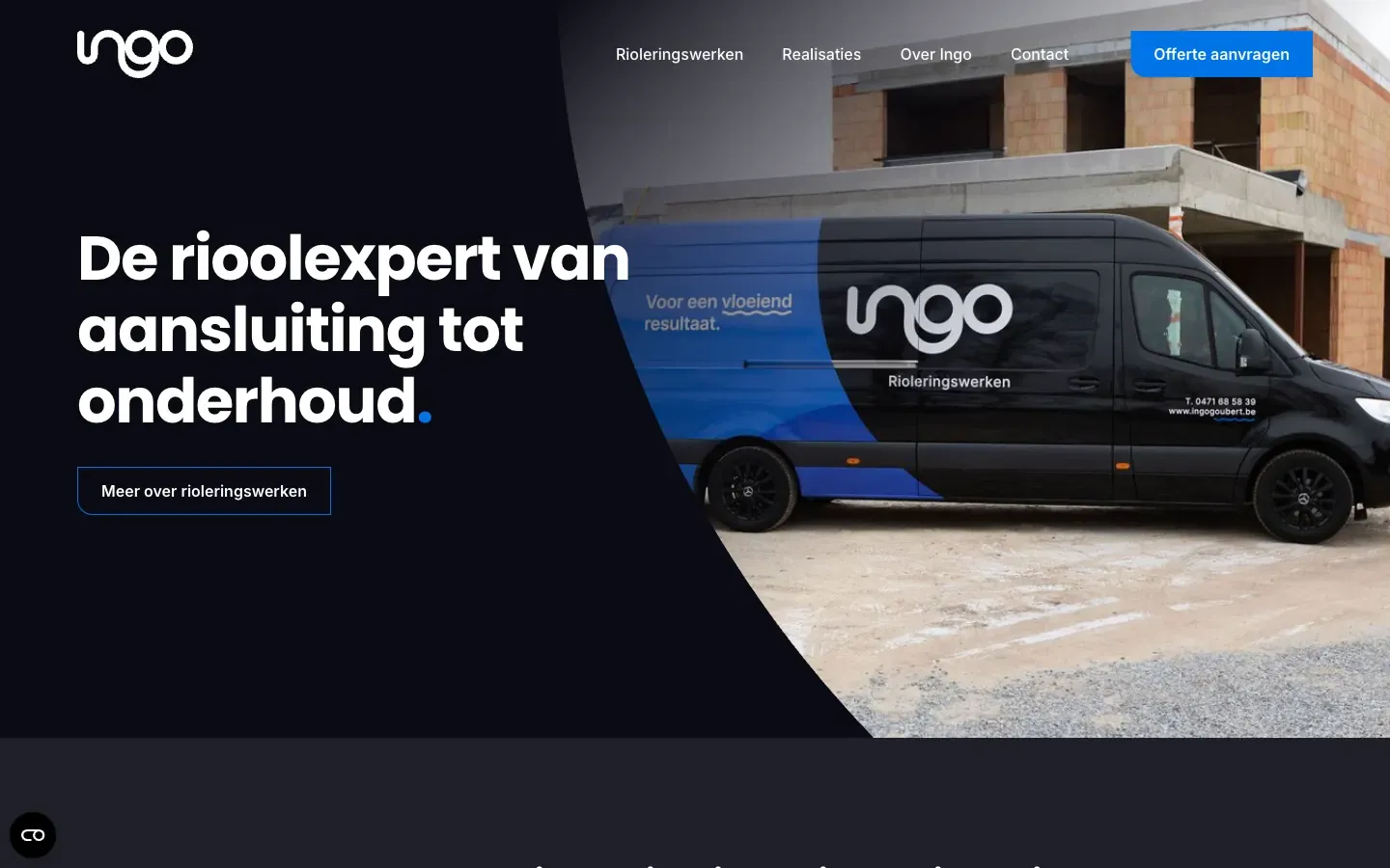 Website voor Ingo Goubert, gebouwd door Mediamast