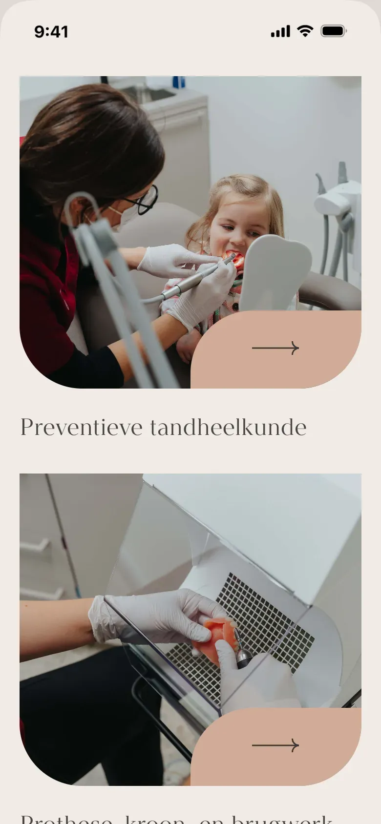 De behandelingen van Ridere op gsm, elk met een eigen pagina
